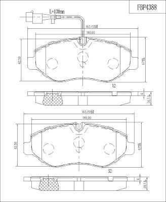 FI.BA FBP4388 - Тормозные колодки, дисковые, комплект autosila-amz.com