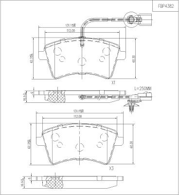 FI.BA FBP4382 - Тормозные колодки, дисковые, комплект autosila-amz.com