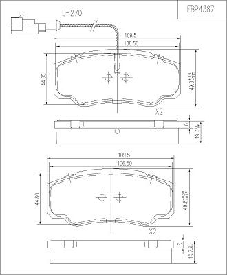 FI.BA FBP4387 - Тормозные колодки, дисковые, комплект autosila-amz.com