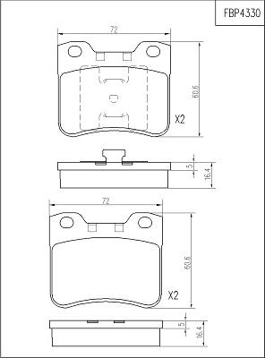 FI.BA FBP4330 - Тормозные колодки, дисковые, комплект autosila-amz.com