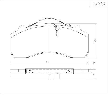 FI.BA FBP4332 - Тормозные колодки, дисковые, комплект autosila-amz.com