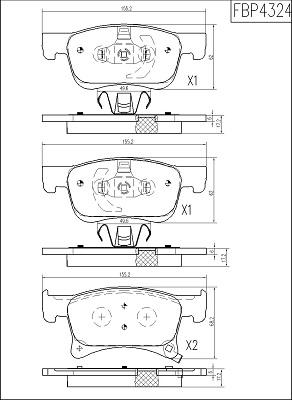 FI.BA FBP4324 - Тормозные колодки, дисковые, комплект autosila-amz.com