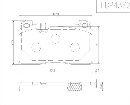 FI.BA FBP4372 - Тормозные колодки, дисковые, комплект autosila-amz.com