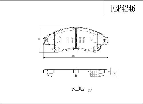 FI.BA FBP4246 - Тормозные колодки, дисковые, комплект autosila-amz.com