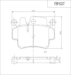 FI.BA FBP4257 - Тормозные колодки, дисковые, комплект autosila-amz.com