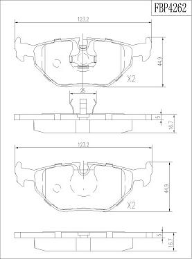 FI.BA FBP4262 - Тормозные колодки, дисковые, комплект autosila-amz.com