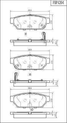 FI.BA FBP4204 - Тормозные колодки, дисковые, комплект autosila-amz.com