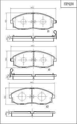 FI.BA FBP4208 - Тормозные колодки, дисковые, комплект autosila-amz.com