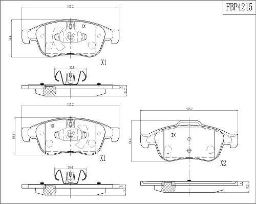 FI.BA FBP4215 - Тормозные колодки, дисковые, комплект autosila-amz.com