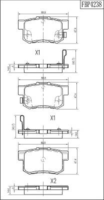 FI.BA FBP4238 - Тормозные колодки, дисковые, комплект autosila-amz.com