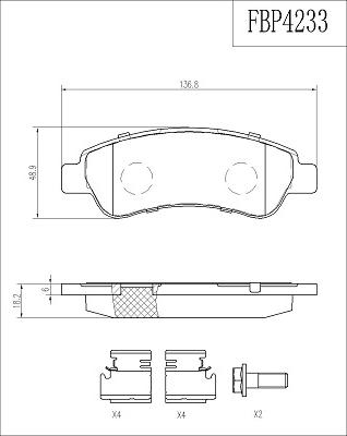 FI.BA FBP4233 - Тормозные колодки, дисковые, комплект autosila-amz.com