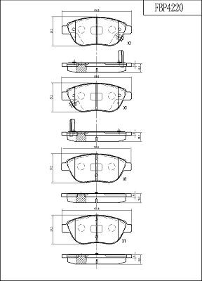 FI.BA FBP4220 - Тормозные колодки, дисковые, комплект autosila-amz.com