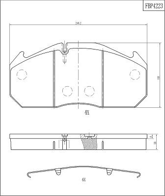 FI.BA FBP4223 - Тормозные колодки, дисковые, комплект autosila-amz.com