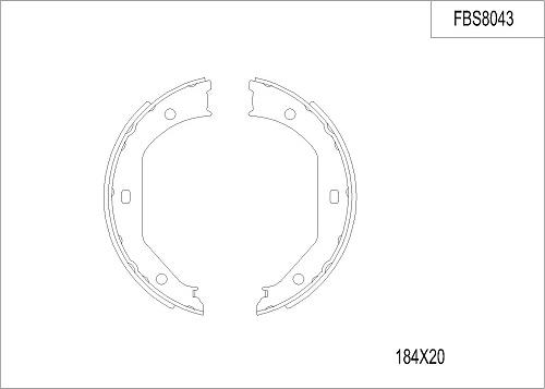 FI.BA FBS8043 - Комплект тормозных колодок, барабанные autosila-amz.com