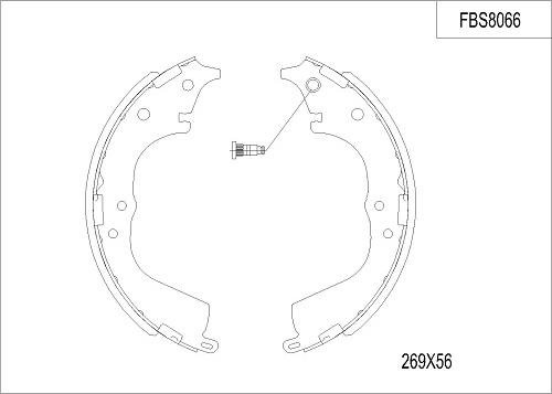 FI.BA FBS8066 - Комплект тормозных колодок, барабанные autosila-amz.com