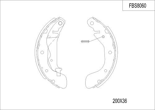 FI.BA FBS8060 - Комплект тормозных колодок, барабанные autosila-amz.com