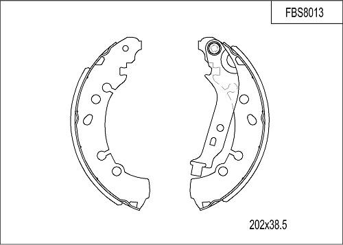 FI.BA FBS8013 - Комплект тормозных колодок, барабанные autosila-amz.com