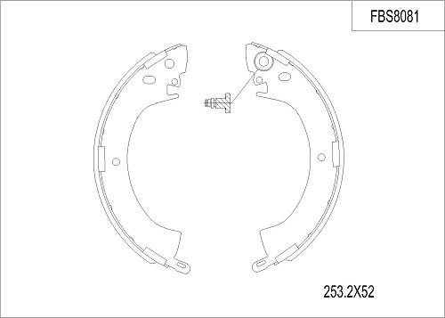 FI.BA FBS8081 - Комплект тормозных колодок, барабанные autosila-amz.com