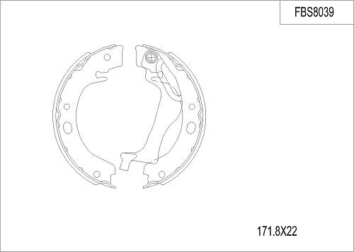 FI.BA FBS8039 - Комплект тормозных колодок, барабанные autosila-amz.com