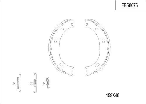 FI.BA FBS8076 - Комплект тормозных колодок, барабанные autosila-amz.com