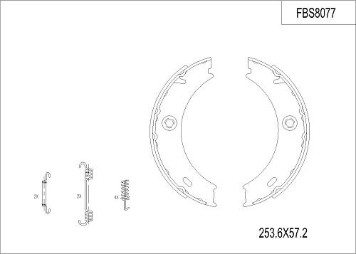 FI.BA FBS8077 - Комплект тормозных колодок, барабанные autosila-amz.com