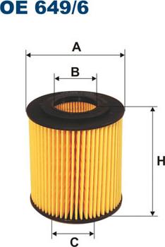 Filtron OE649/6 - Масляный фильтр autosila-amz.com