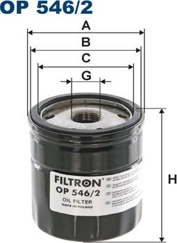 Filtron OP546/2 - Масляный фильтр autosila-amz.com