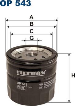 Filtron OP543 - Масляный фильтр autosila-amz.com