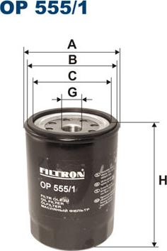 Filtron OP555/1 - Масляный фильтр autosila-amz.com