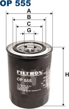 Filtron OP555 - Масляный фильтр autosila-amz.com
