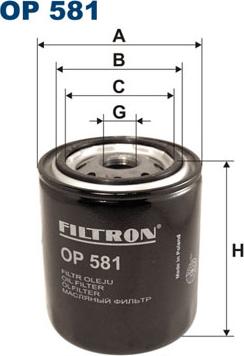 Filtron OP581 - Масляный фильтр autosila-amz.com