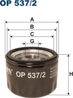 Filtron OP537/2 - Масляный фильтр autosila-amz.com