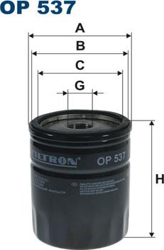 Filtron OP537 - Масляный фильтр autosila-amz.com