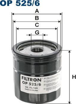 Filtron OP525/6 - Масляный фильтр autosila-amz.com