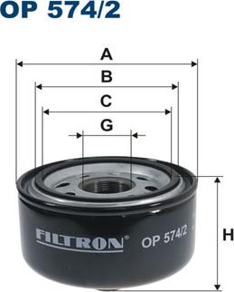 Filtron OP574/2 - Масляный фильтр autosila-amz.com
