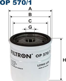 Filtron OP570/1 - Масляный фильтр autosila-amz.com