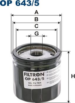Filtron OP643/5 - Масляный фильтр autosila-amz.com