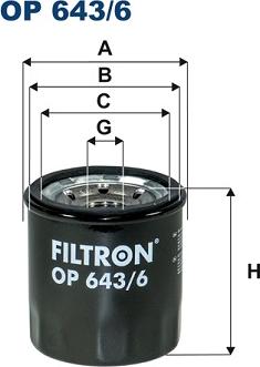 Filtron OP643/6 - Масляный фильтр autosila-amz.com
