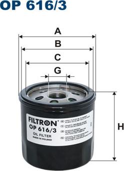 Filtron OP616/3 - Масляный фильтр autosila-amz.com