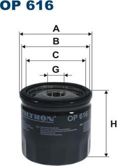 Filtron OP616 - Масляный фильтр autosila-amz.com