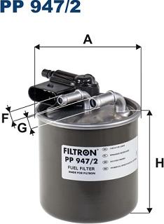 Filtron PP 947/2 - Фильтр топливный MB W176/246/X156 1.5D autosila-amz.com