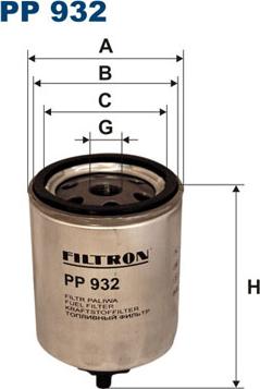 Filtron PP932 - Топливный фильтр autosila-amz.com