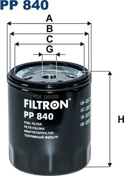 Filtron PP840 - Топливный фильтр autosila-amz.com