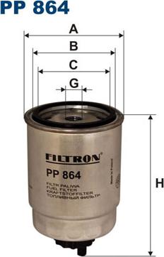 Filtron PP864 - Топливный фильтр autosila-amz.com