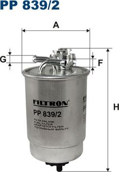 Filtron PP839/2 - Топливный фильтр autosila-amz.com