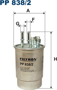 Filtron PP838/2 - Топливный фильтр autosila-amz.com