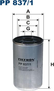 Filtron PP837/1 - Топливный фильтр autosila-amz.com