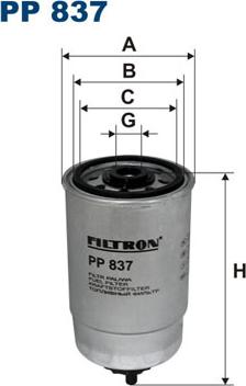 Filtron PP837 - фильтр топливный!\ Audi,DAF,Fiat,Ford,Iveco,Opel,Renault,Seat,Tarpan,VW,Volvo autosila-amz.com