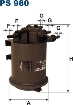 Filtron PS980 - Топливный фильтр autosila-amz.com