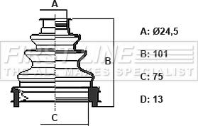 First Line FCB6425 - Пыльник, приводной вал autosila-amz.com